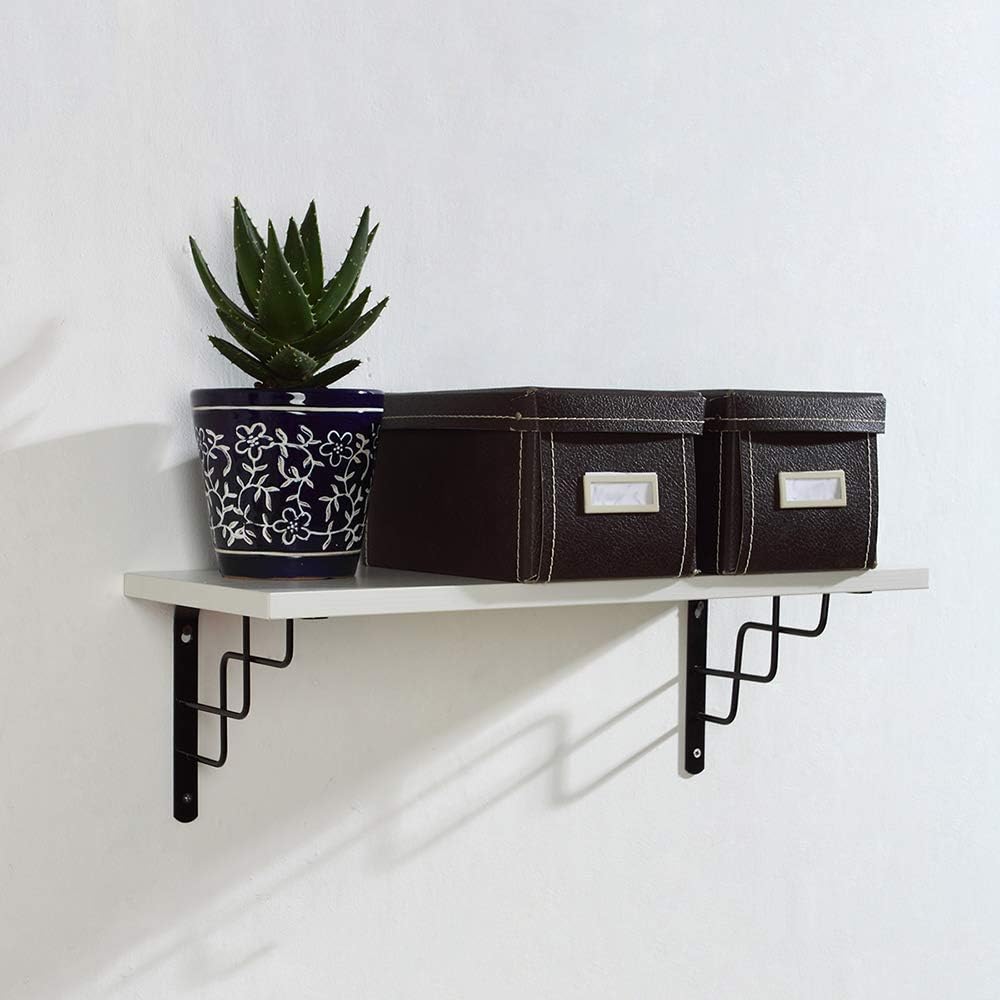 Shelf Bracket,Floating Shelves Rustic Iron Metal Shelf Brackets - Decoration Bracket Shelf Support Wall Hanging - 2 Pieces Triangle Book Shelving Brackets, Multifunction, Easy to Install