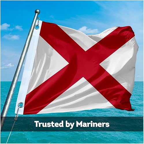 Miniatura 6 de AGAS Victor Code V Marine Signal - Bandera de 4 x 6 pies, nailon 200D impreso, cabecera de lona, ojales de latón, bordes cosidos, bandera náutica de