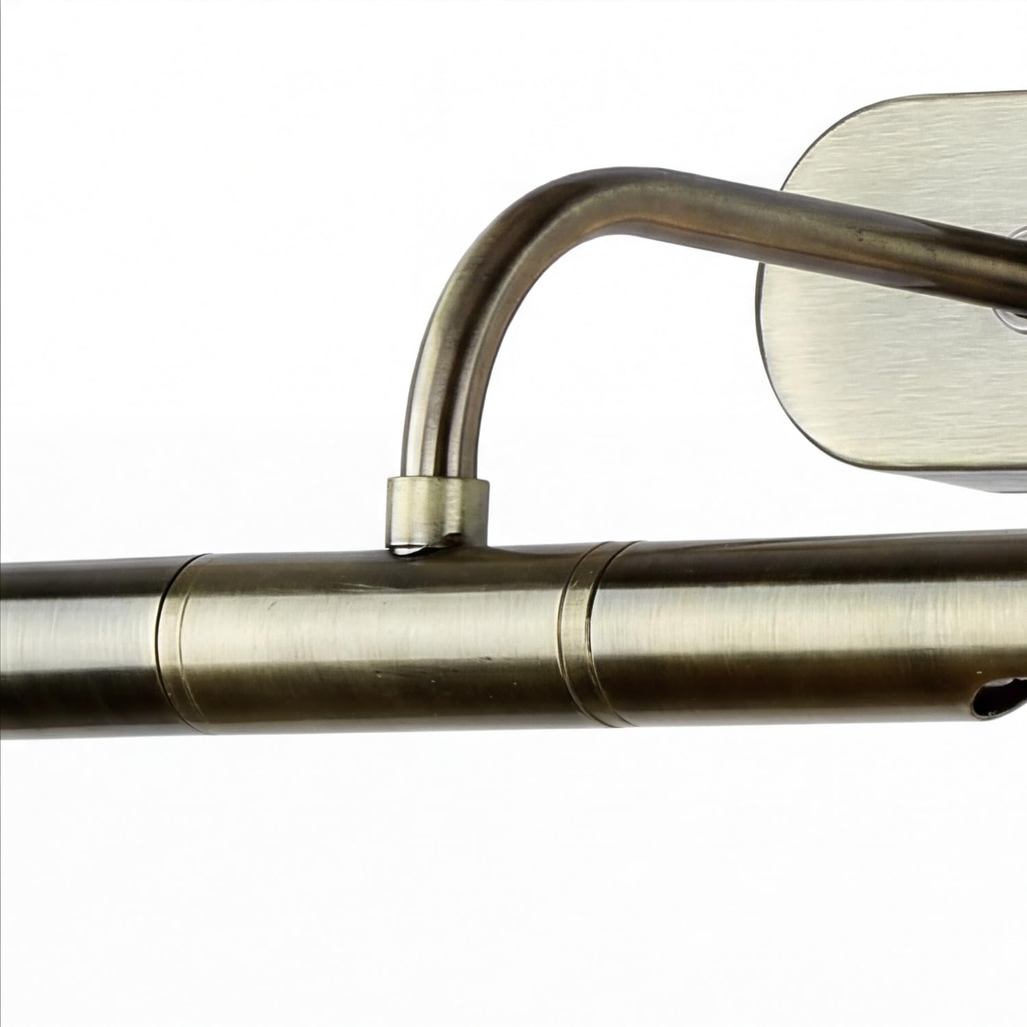 Licht-Erlebnisse Bilderleuchte verstellbar in Messing Antik 29,5 cm lang 2-flammig G9 Metall Jugendstil Bilderlampe Wohnzimmer Spiegelleuchte Bad