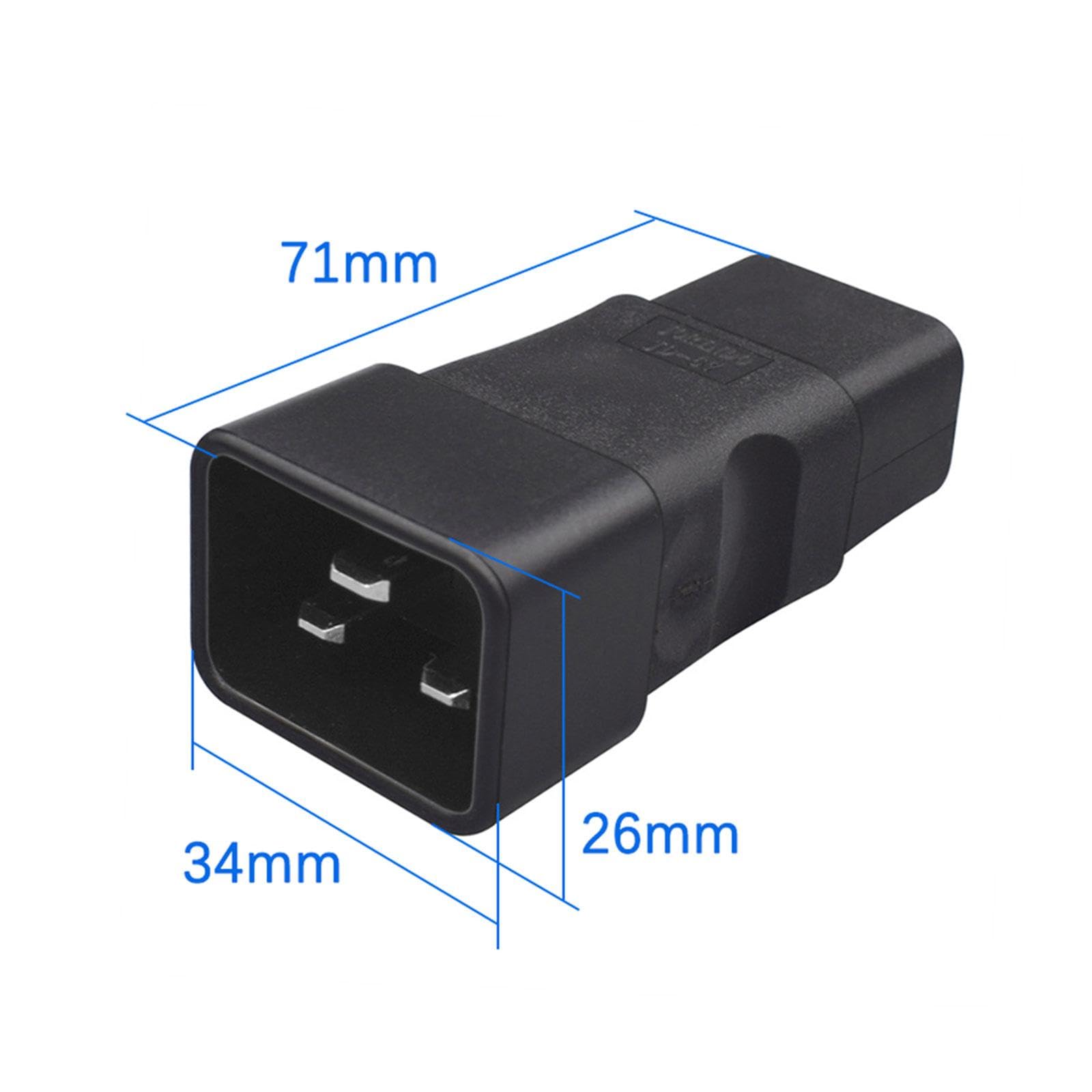 Adaptador de Corriente C20 Convertidor de Alimentación PVC Resistente al Desgaste para PDU Servidor Enrutador, 4 piezas
