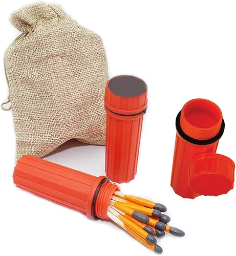 RRMMAN 3 cajas de supervivencia a juego Stormproof Match Kit portátil con repuesto de partidos largos, impermeable, contenedor a granel usado +