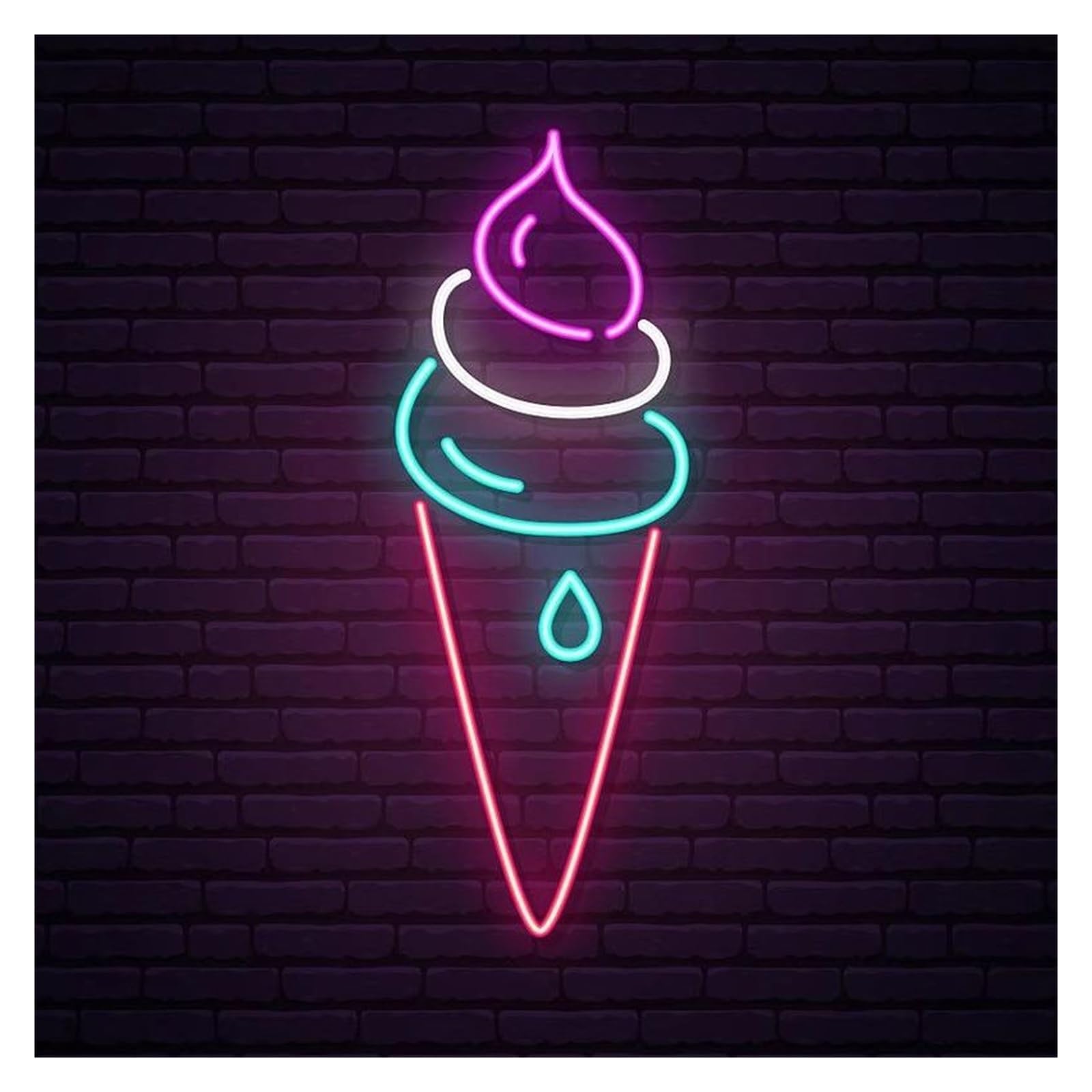 RONGCH Hanging Art Signs Business Decor Neon Sign Ice Cream for Store Party Room Kids Birthday Dessert Stands 40cm