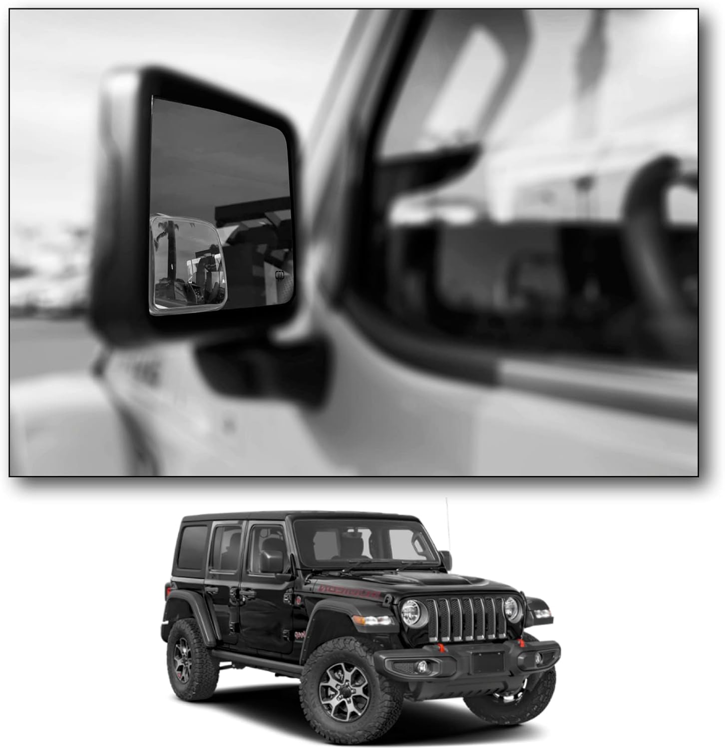 Custom Blind Spot Mirrors Compatible with 2007Present Jeep Wrangler