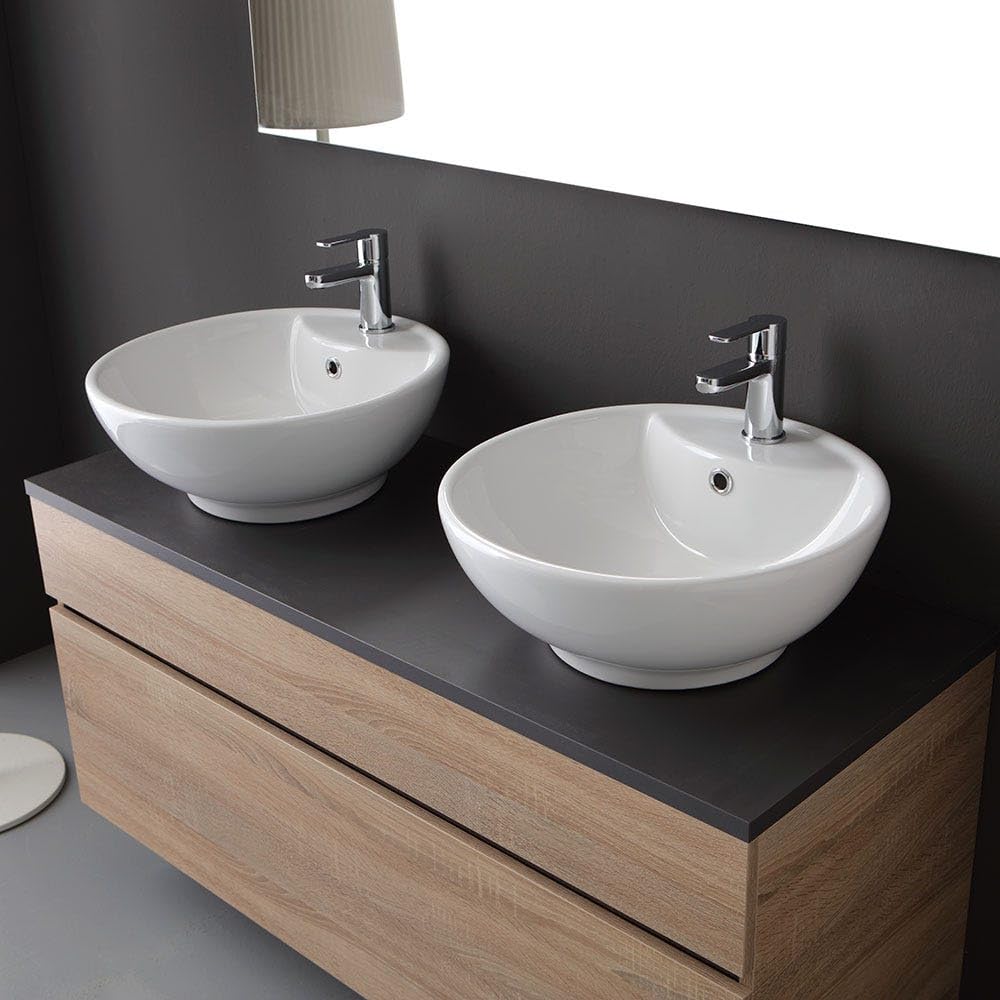 Kiamami Valentina - Mueble de baño de Roble Natural 120cm con Espejo 120x60 | Sol