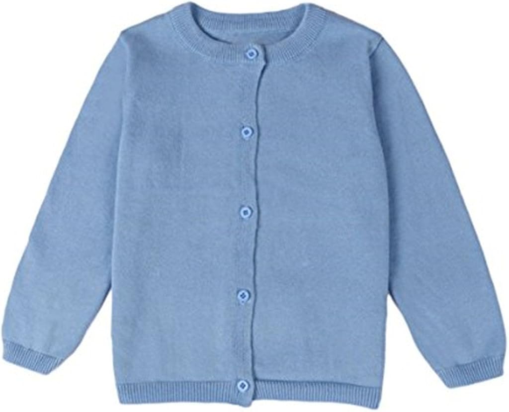 Baby Boys Girls Button-Down Basic Crew Neck Solid Cardigan Toddler Cotton Knit Sweater: Clothing, Shoes & Jewelry