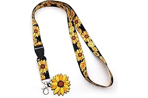 Vibrant Sunflower Lanyard for Keys and ID Badges