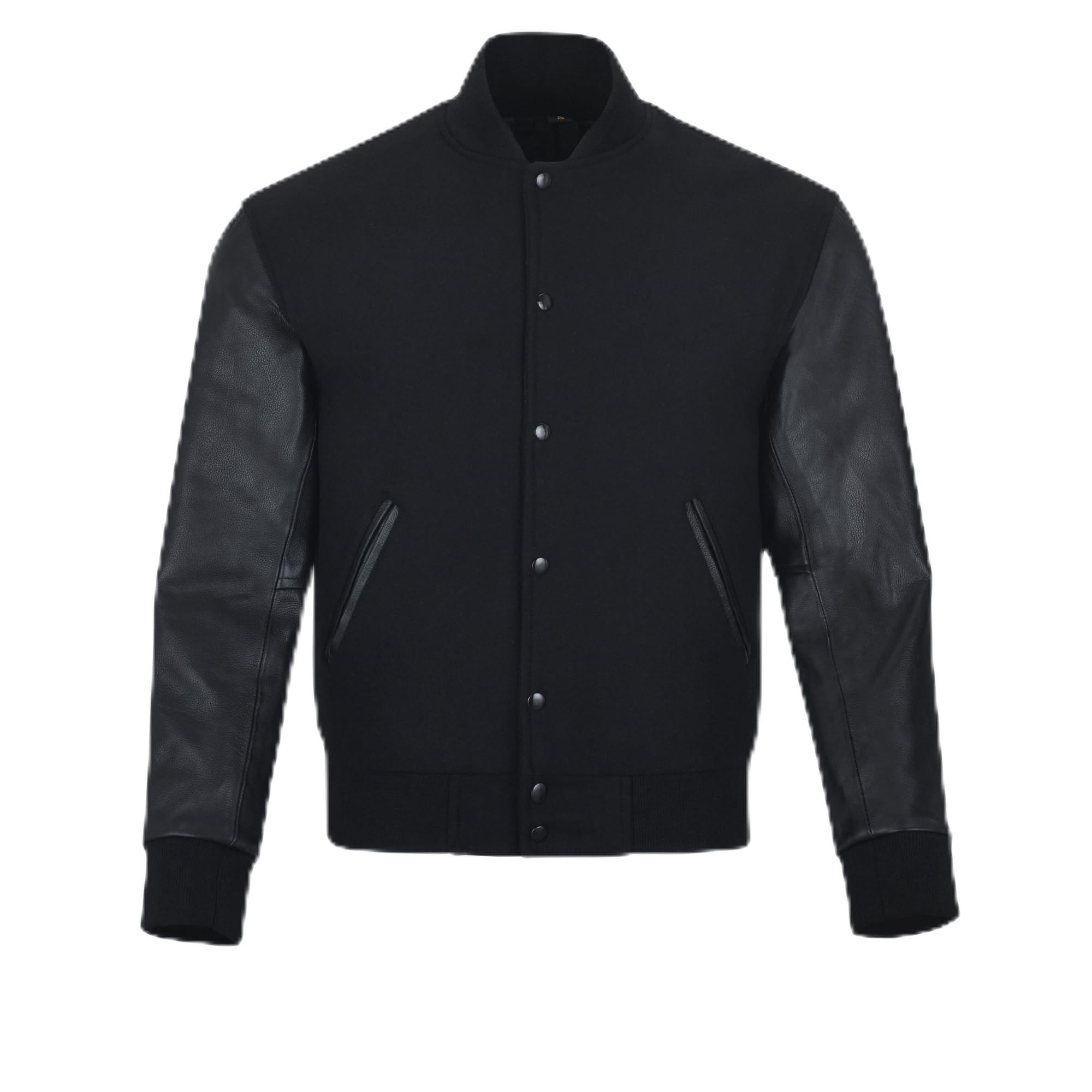 Chaquetas universitarias para Hombre con Cuerpo de Lana y Mangas de Cuero, Chaqueta Bomber clásica Retro de Moto Letterman para Hombre