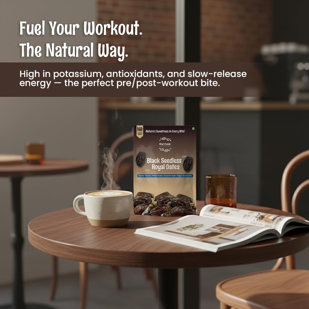 Khari Foods – Premium Black Royal Seedless Dates– 400g Khajoor – High Fibre, No Added Sugar, No Preservatives, Easy to Consume – Soft Healthy Dates for Energy, Immunity Support and Everyday Wellness 2