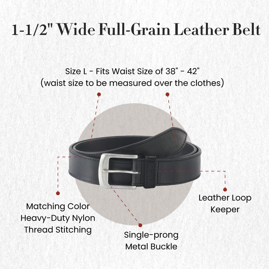 Amazon.com: Style n Craft Belt, Full-Grain Leather Belt with