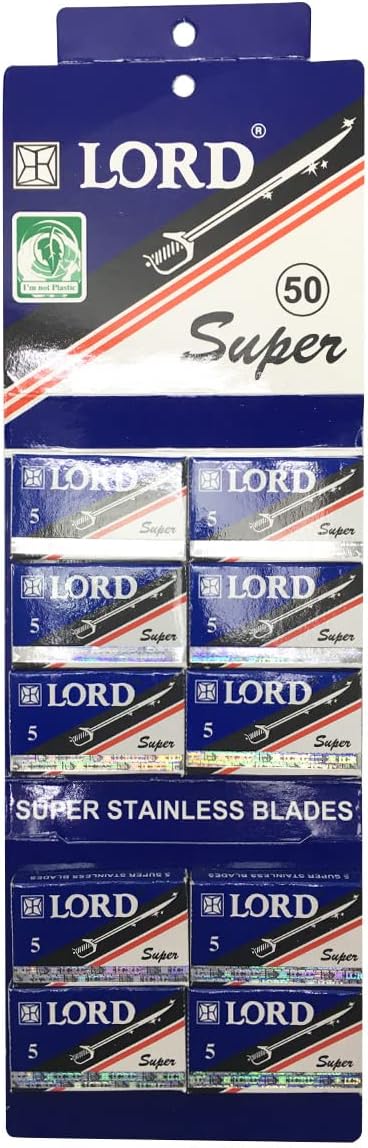 Lâmina inox para Barbear 50 Peças - Lord