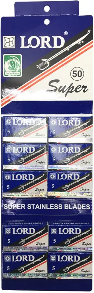 Lâmina inox para Barbear 50 Peças - Lord