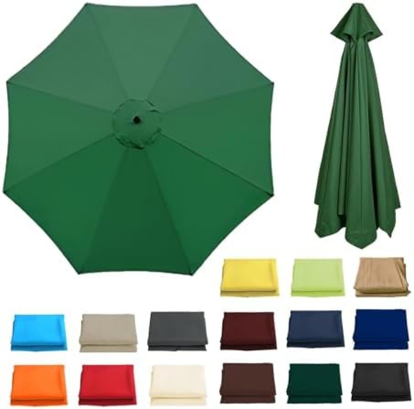 Parasol ogrodowy – 2 m do 3,5 m, 6/8 ramienia, wodoodporny, do ogrodu i na plażę, ochrona przed promieniowaniem UV, łatwy w montażu, na zewnątrz