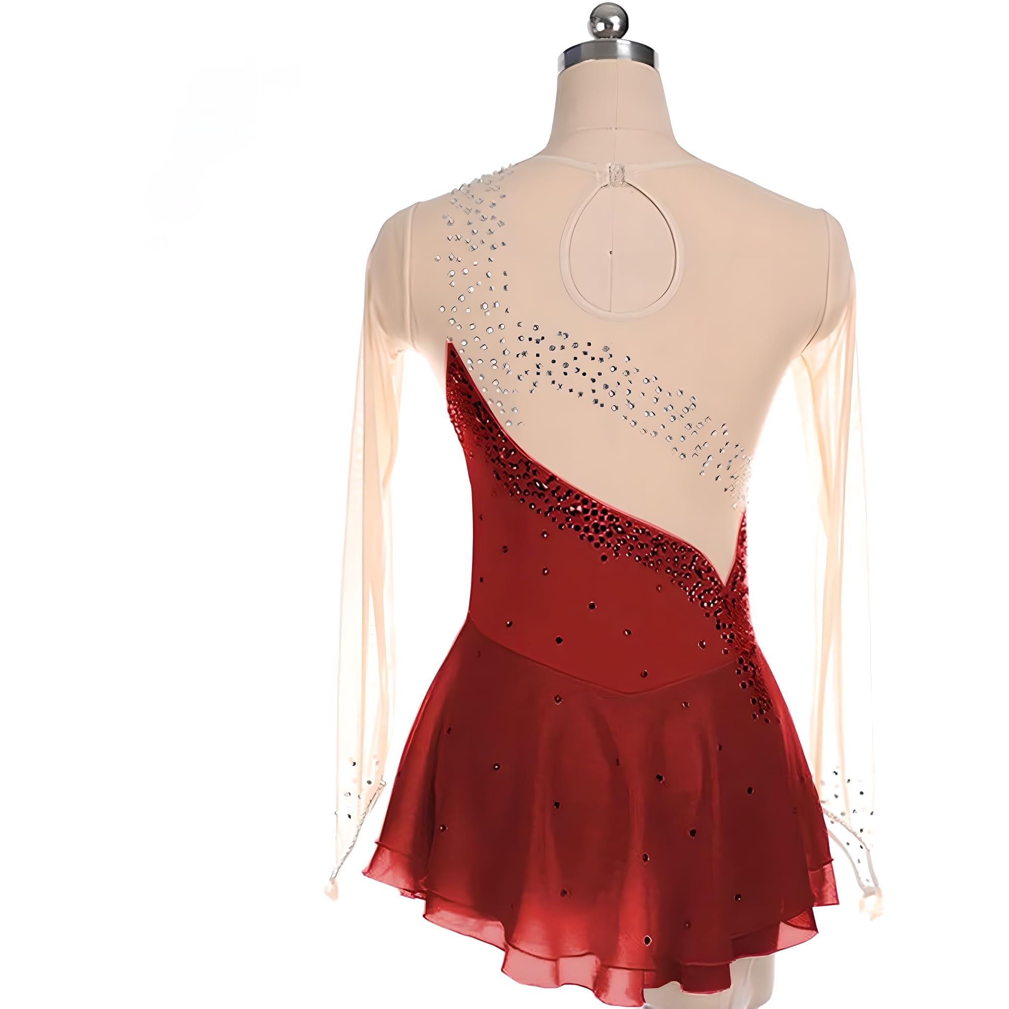 Vestito da pattinaggio artistico su ghiaccio, abiti da pattinaggio a rotelle per donne, vestiti per pattinaggio su ghiaccio per ragazze