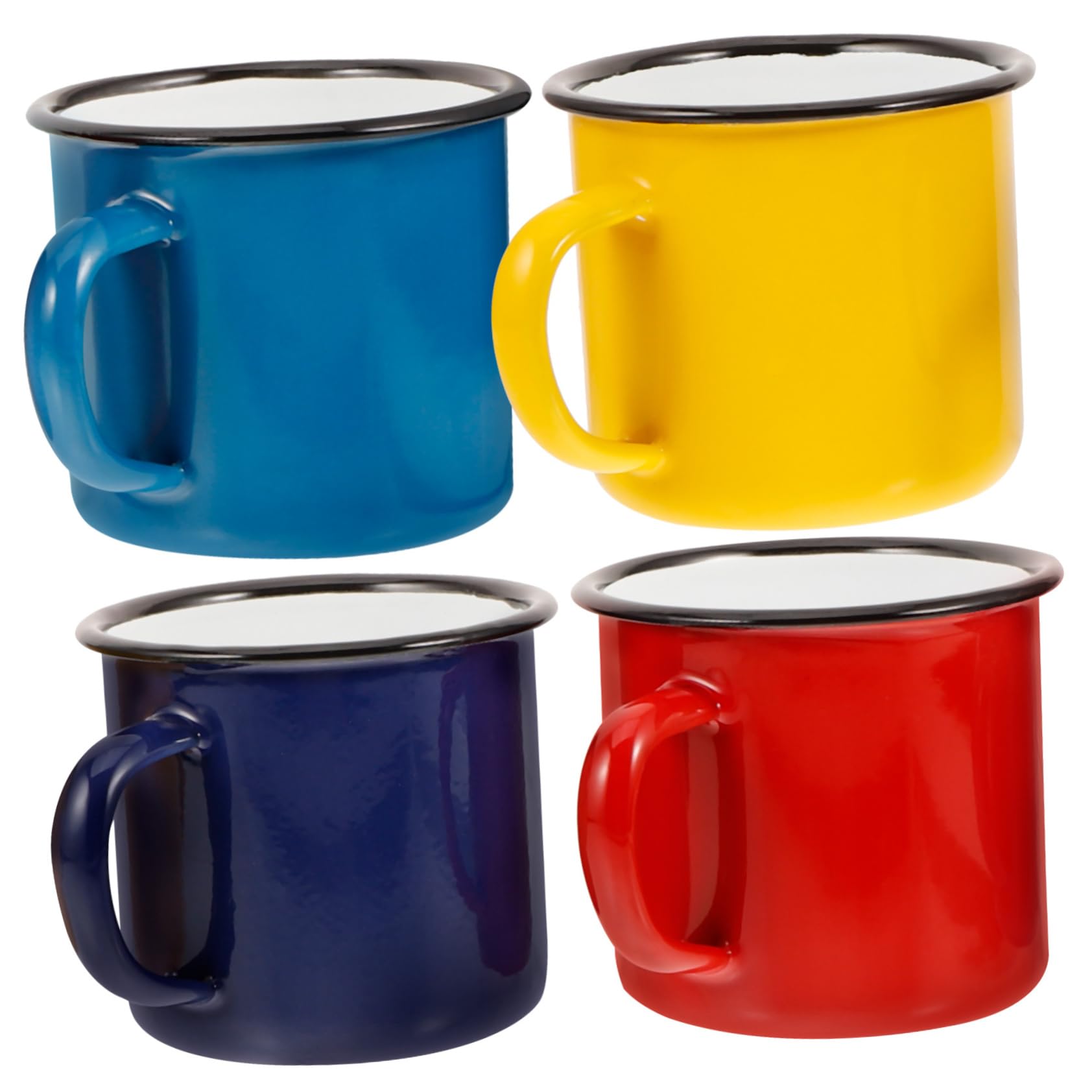 BESPORTBLE 4stücke Emaille-tasse Im Vintage-stil Retro Trinkbecher Emaille-kaffeebecher Für Zuhause Und Camping Mit Henkel Für Heiße Und Kalte Getränke