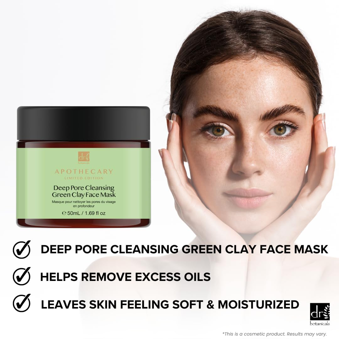 Dr Botanicals Deep Pore Cleansing Green Clay Face Mask 50ml, 50 ml (Pack of 1) - Image 2