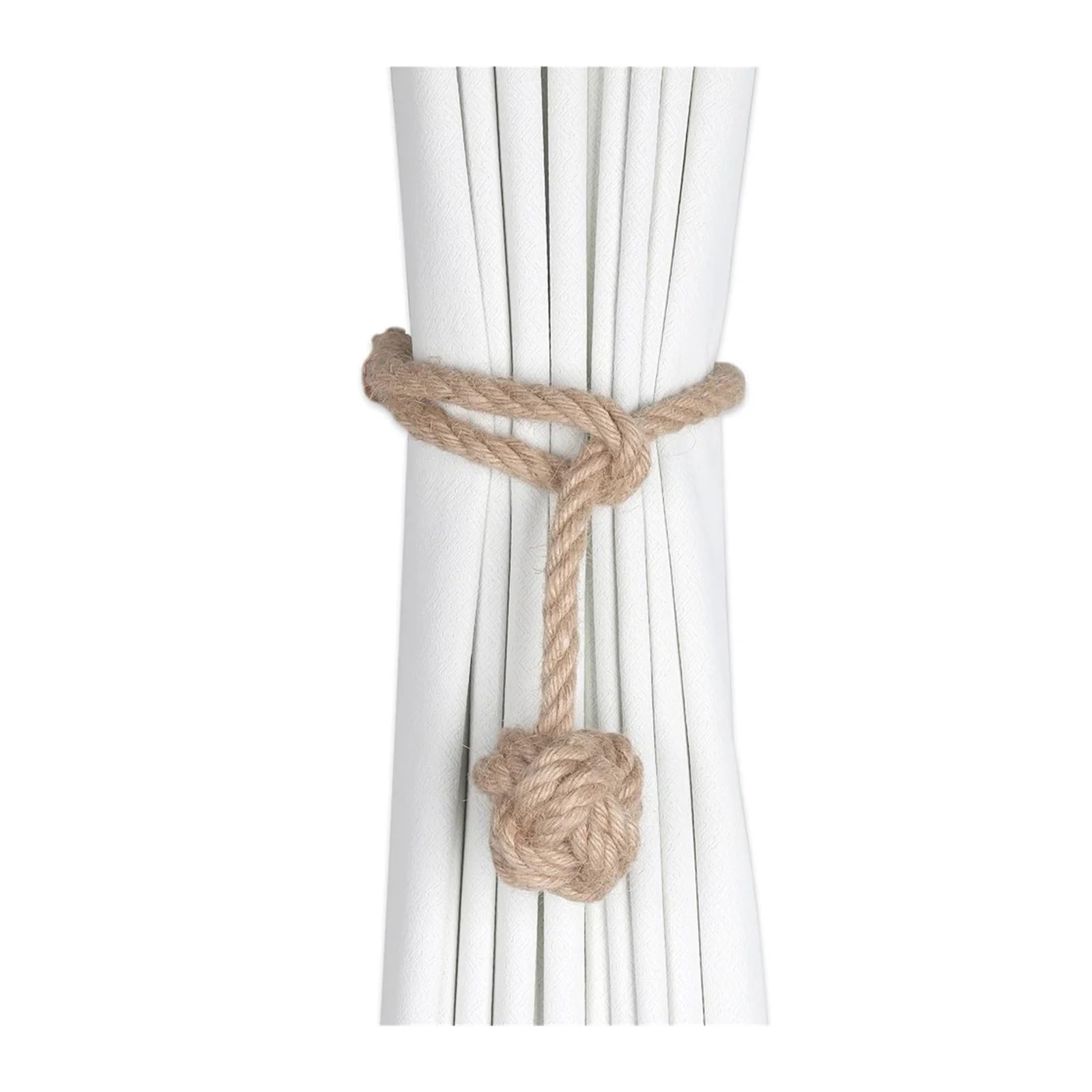 Alzapaños De Cortina Trenzados 3 Pares de Hermosos alzapaños de Yute Suave for Cortinas, Hechos a Mano, Decorativos.(Khaki)