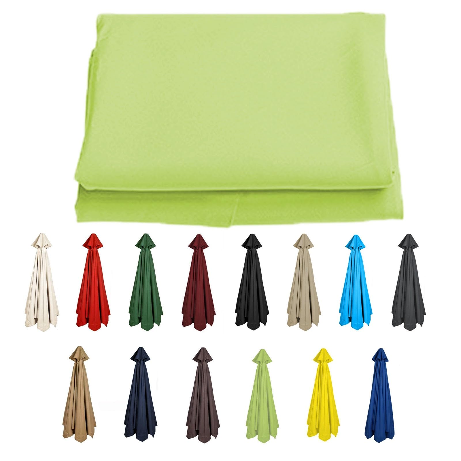 6 Ribs/8 Ribs Cantilever Umbrella Replacement Cloth Garden Parasol Canopy Cover Replacement Parasol Fabric Cover, 200/270/300cm Canopy(Color:Grass green,Size:8ribs-3m(9.8ft))