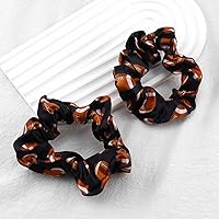 Vista 2 de Coleteros de fútbol negros elásticos deportivos para el cabello, bandas elásticas de seda para el cabello, accesorios para el cabello para mujeres