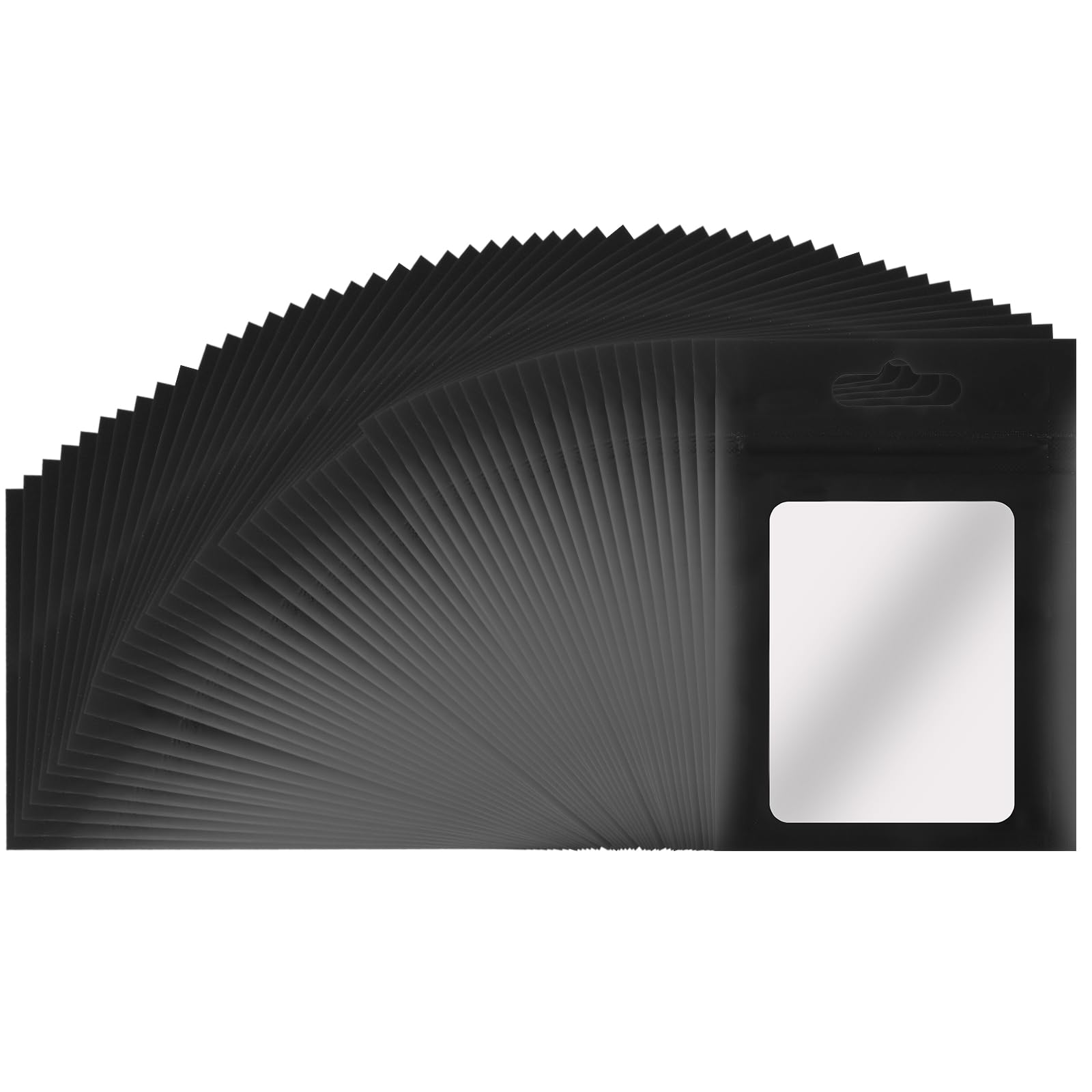 Pack of 100 Baggys Mylar Bags 7.6 x 10.2 cm Small Baggys Bags Resealable Bags Black Baggies Weed for Business, Jewellery, Sweets, Samples, Food, Plastic Packaging