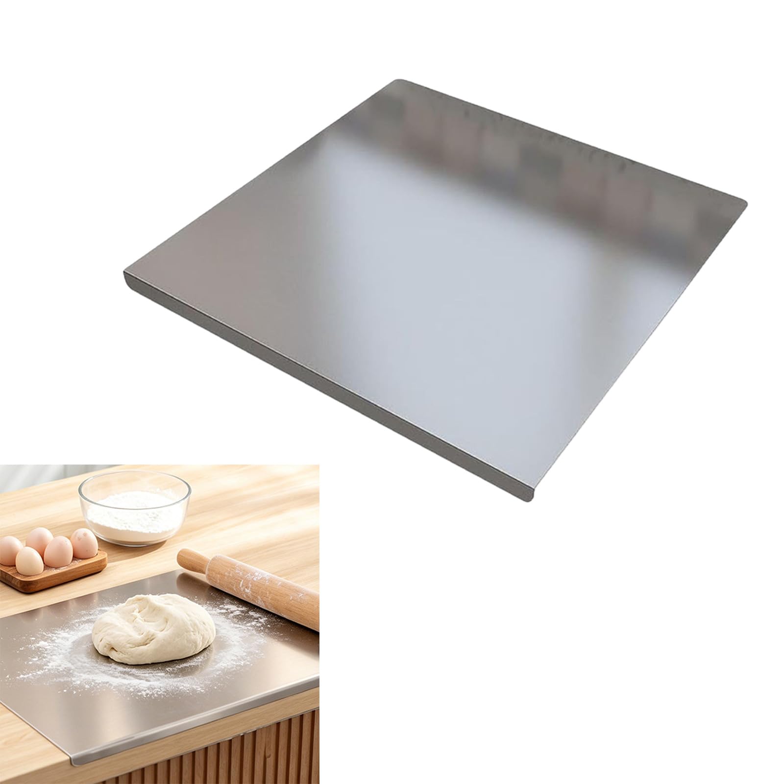 Tagliere per impasto lavabile in lavastoviglie con acciaio inossidabile, 30
