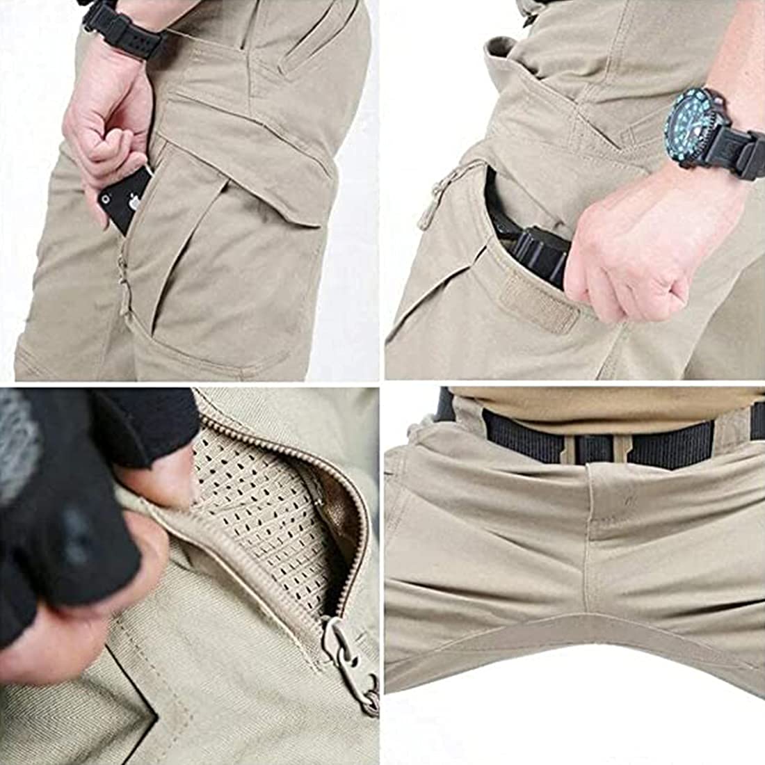 Pantaloni Cargo Trekking Uomo FREE SOLDIER - Impermeabili, Leggeri, Con Tasche, In Nylon-Spandex - Foto 5