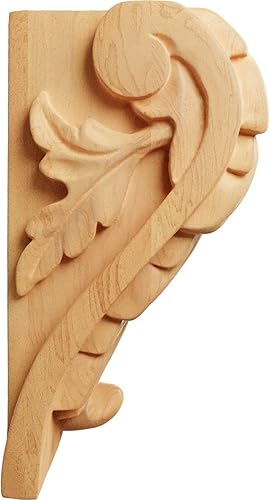 Miniatura 3 de Ekena Millwork CORW04X03X06BARO - Ménsula de madera de bloque de hoja de acanto grande, 3 34 pulgadas de ancho x 3 14 pulgadas de profundidad x 6