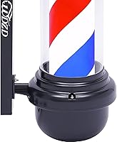 Vista 5 de Luz de poste de peluquero rojo, blanco y azul de 35 pulgadas