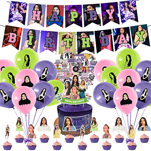 Singer Party Decorations Set, Olivia Singer Rodrigo Theme Birthday Supplies Banner Balloons Stickers for Singer Fans Party Supplies Decor