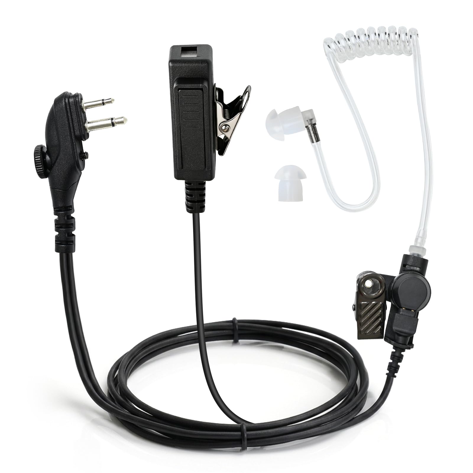 Walkie Talkie - Auricolare con microfono per radio HYT BD552i BD612i PD502i PD402i PD482i PD562i TC-508 TC-580 TC-610 RCA RDR2500 2550 2600 XR150 (confezione da 2)