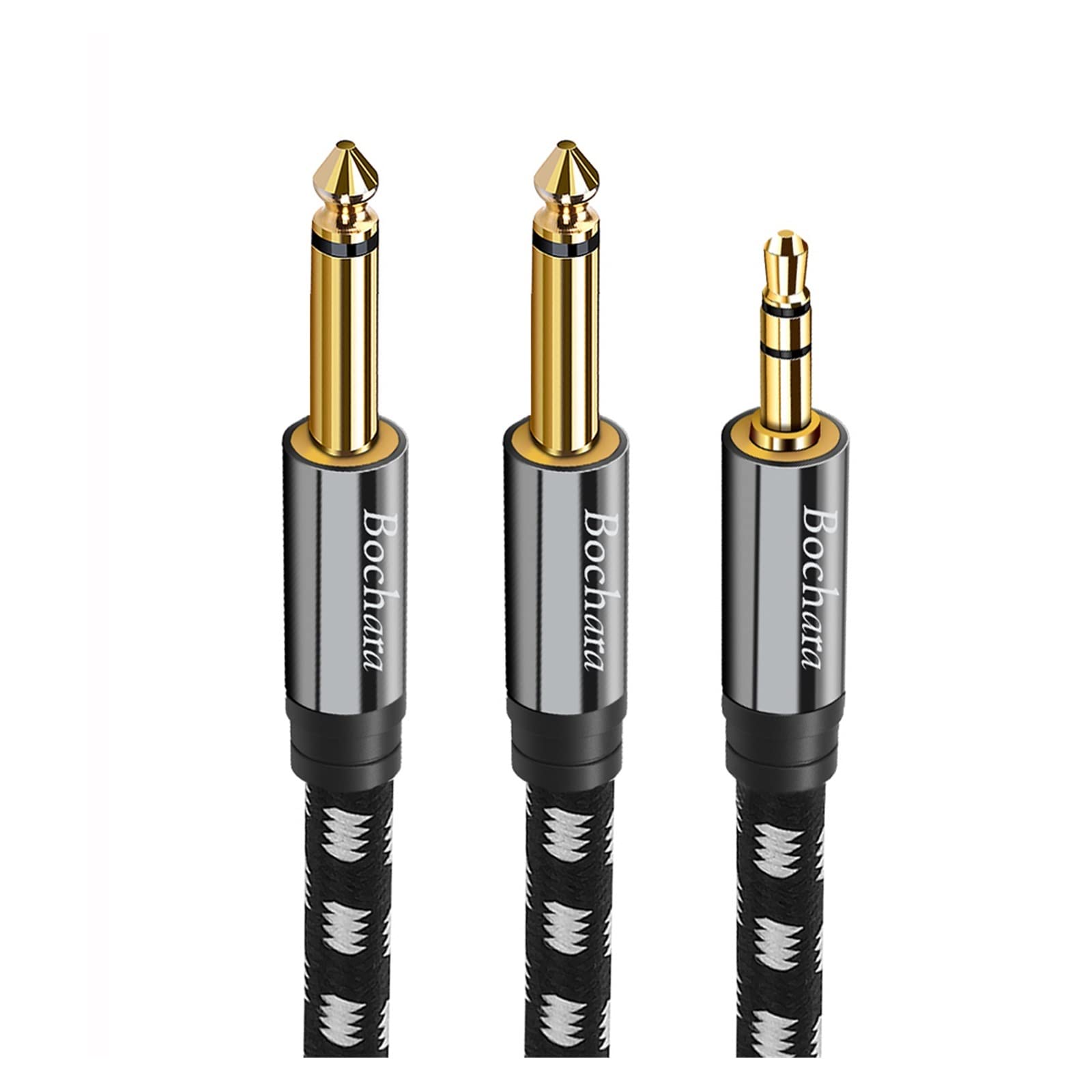 Cavo audio TRS stereo da 3,5 mm placcato in oro intrecciato a doppia lamina da 6,5 ​​mm TS OFC + intrecciato 1,5 m