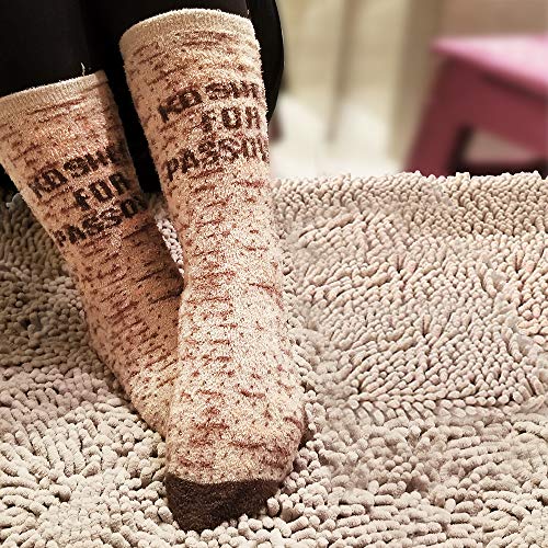 Image of Rite Lite Brown Unique Kosher For Passover Holiday Cozy Slipper Sock With Matzah Print For Pesach and Seder