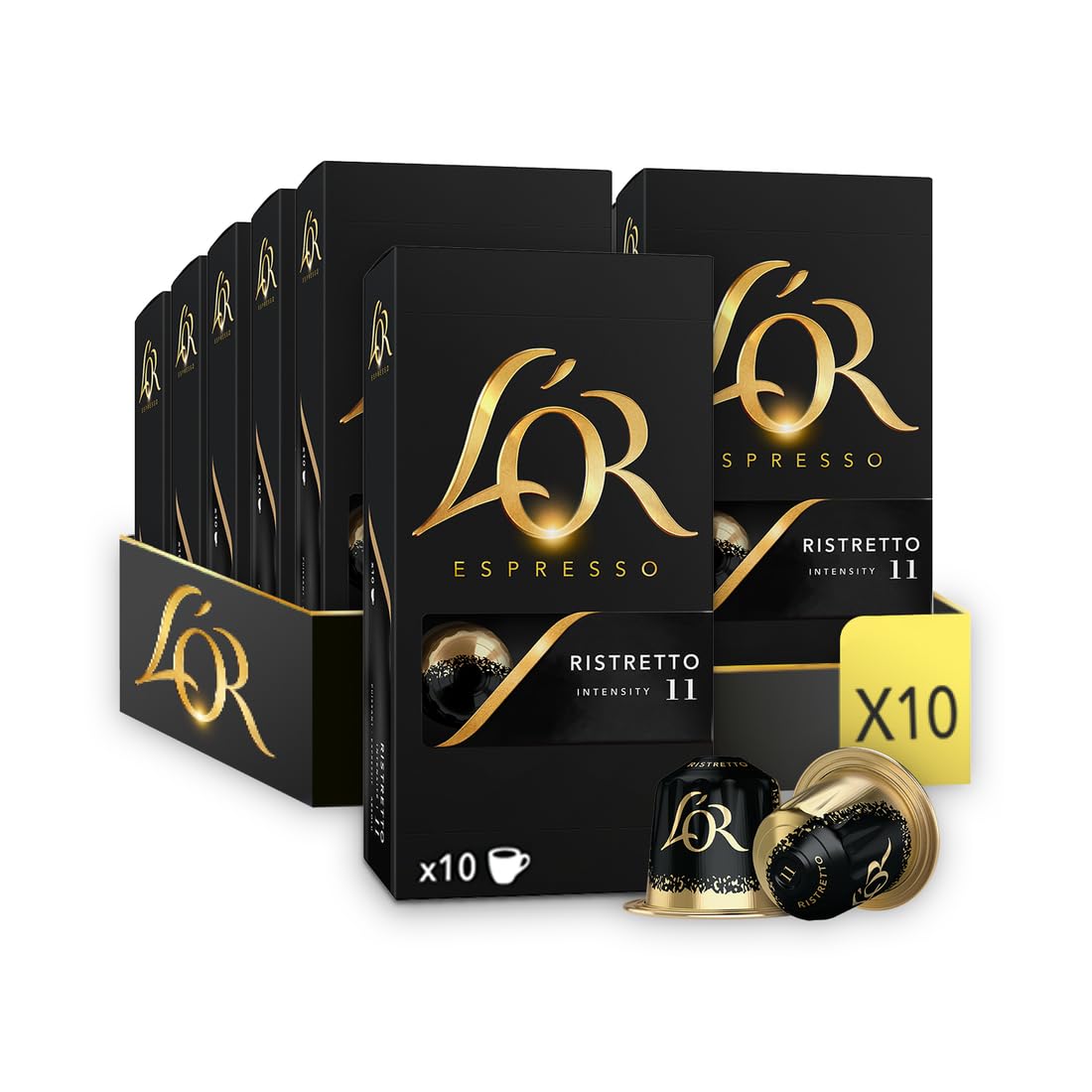 L'OR Ristretto 100 kapsułek kawy Intensywność 10 Nespresso kompatybilne