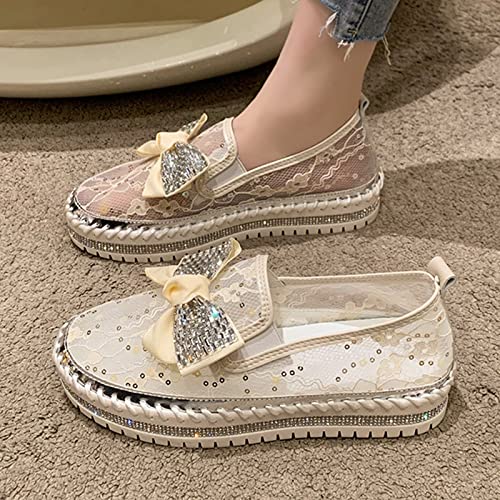 Image of BlackeEight Women's Platform Rhinestones Glitter Sneakers w /Cute Bow