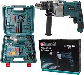 Furadeira De Impacto 1000w Parafusadeira 13mm 28 Pçs Com Maleta (110, Volts)