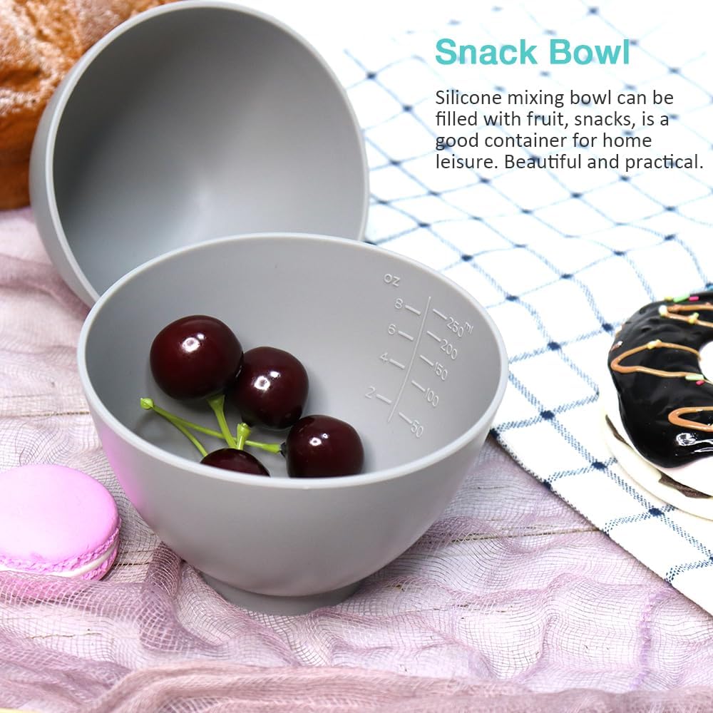 Silicone Mixing Bowl for Melting Chocolate, 6PCS (Green, Grey, White) | Non-stick, Heat-resistant, Reusable, Easy to Clean, DIY, Icing, Melting, Mixing, 4.1 x 2.7 inches