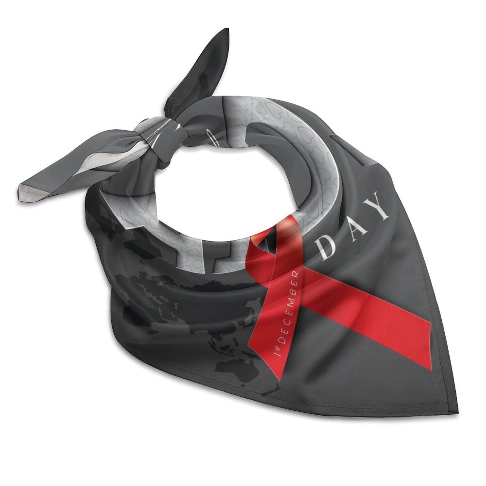 Csemeie World Aids Day In December Bandana Hair Scarf Headband Adjustable Neckerchief for Men Women Decor