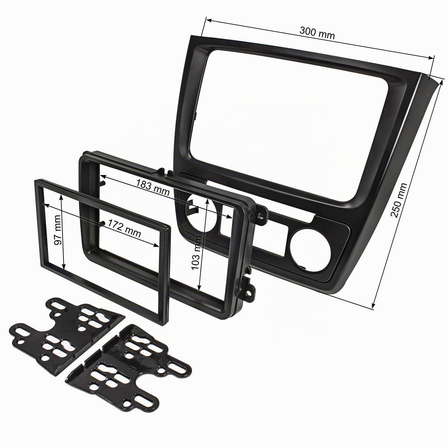tomzz Audio 2450-025 Doppel DIN Radioblende kompatibel mit Skoda Yeti 5L ab 2009 schwarz Fzg. mit Klimaautomatik