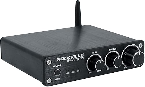 Miniatura 3 de Rockville BLUAMP 21 Negro 2.1 canales Bluetooth Home Audio Amplificador Receptor