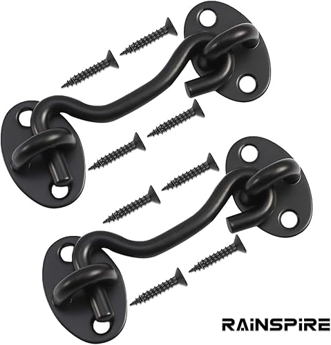 Miniatura 7 de Rainspire Paquete de 2 ganchos de privacidad de 4 pulgadas para puerta de granero, pestillo de puerta de granero, cerradura de puerta de granero,