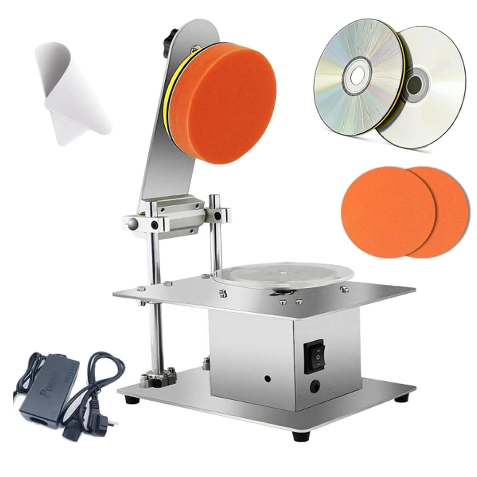 Lucidatrice per dischi, macchina per la riparazione dei graffi di DVD/CD, ripristino semiautomatico del disco ottico per graffi e abrasioni, tasso di riparazione fino al 99%