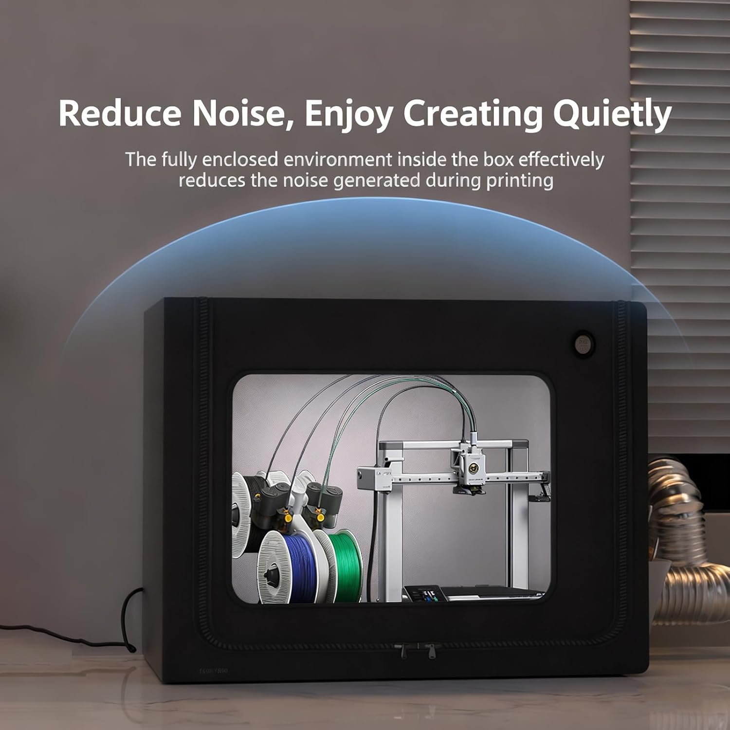 Boîtier pour imprimante 3D, housse de protection étanche et anti-poussière avec lumière LED et thermomètre/hygromètre pour un environnement d'impression optimal