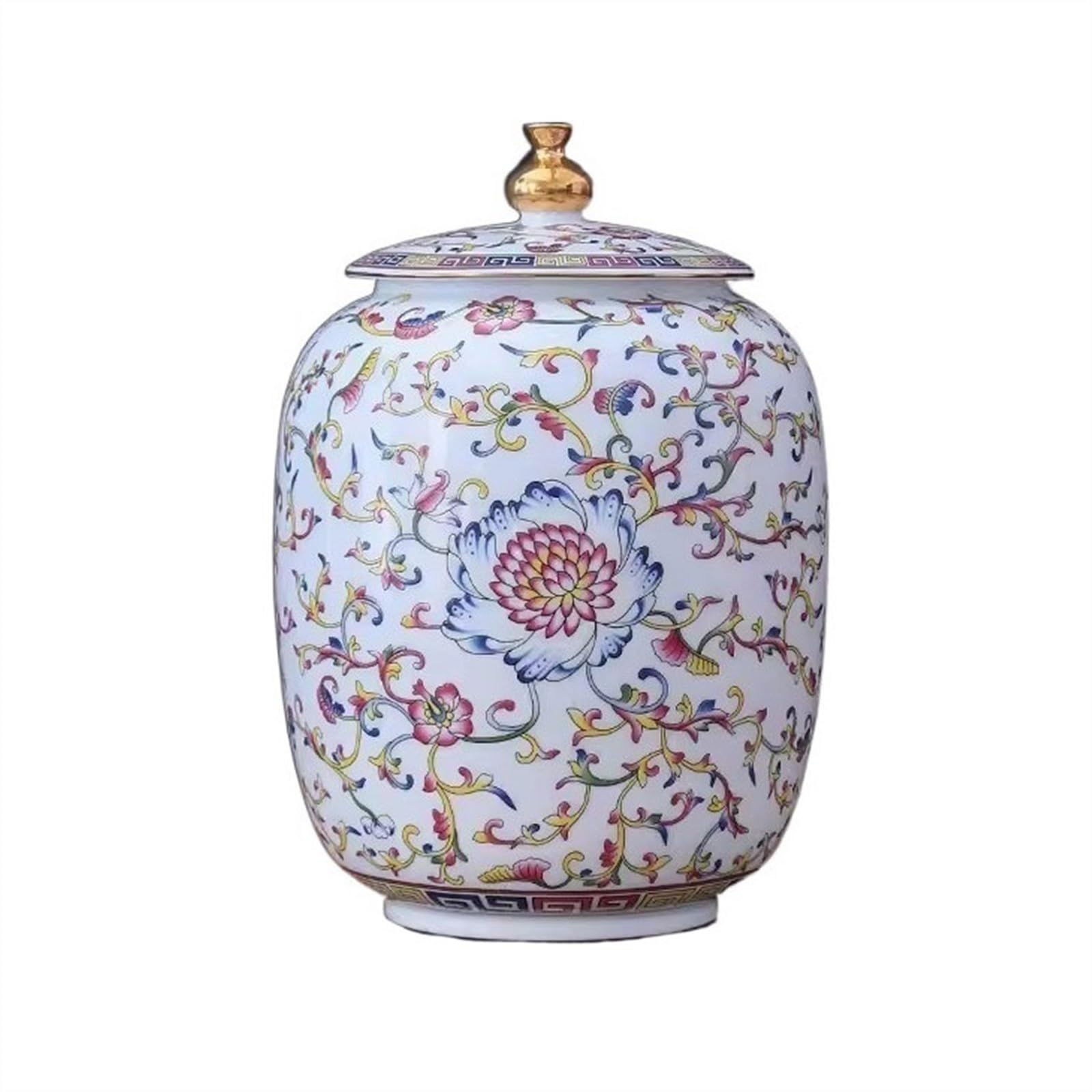 Tarro de Almacenamiento, Hermoso Tarro de cerámica esmaltada para Almacenamiento de té, Tarro de Almacenamiento Retro Chino para el hogar, Adornos Decorativos, contenedor de a