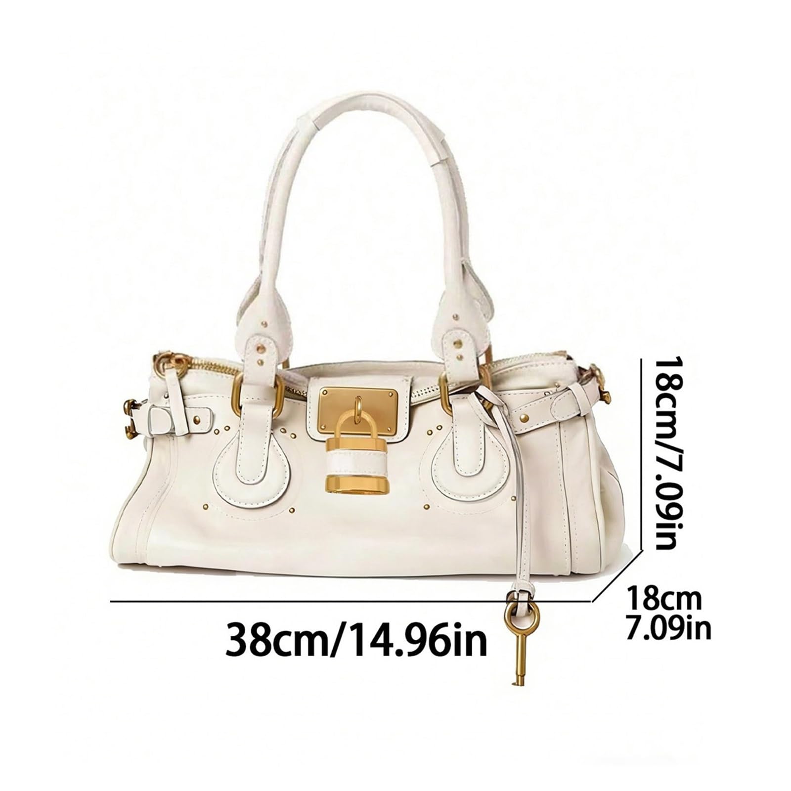 Mid Ancient Style Nische Retro Vielseitige Schlosskopftasche Nietenkissen Handtasche Pendeln Trend Damen