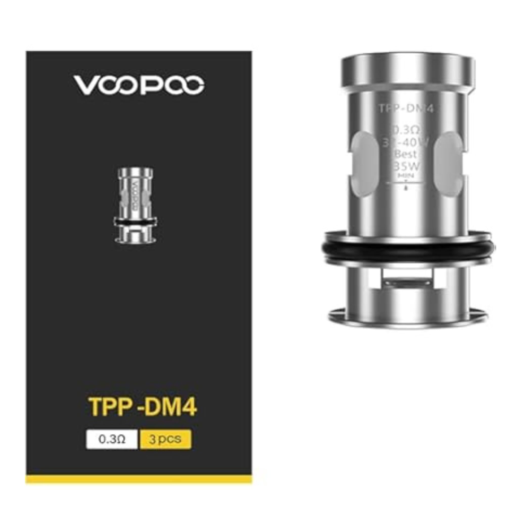 TPP Coils DM4 0.3ohm Mesh Coils Half DTL 32-40W(3 pcs) for Voopoo TPP Pod Tank - Nicotine Free