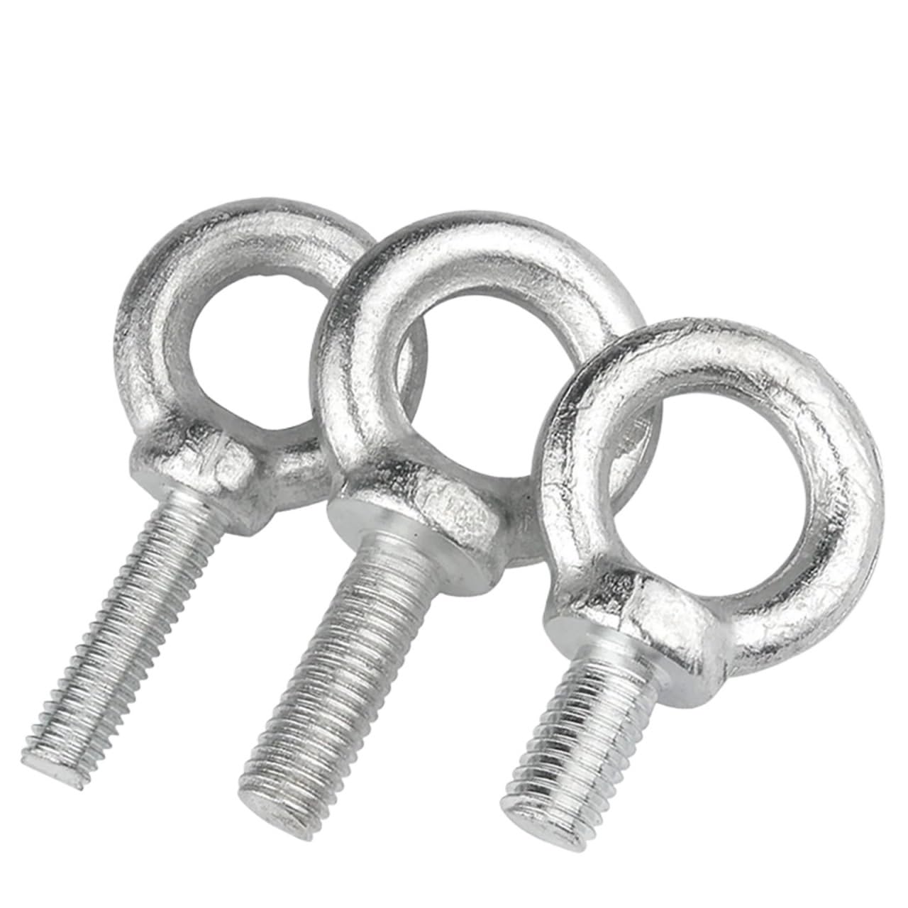 Trryuip M6x12mm Eye Hooks Galvanized Eye Bolt M6 M8 M10 M12 M14 M16 M18 M20 Ring Loop Hole Marine Lifting Screws For Cable Rope Eyebolt(,5Pcs)