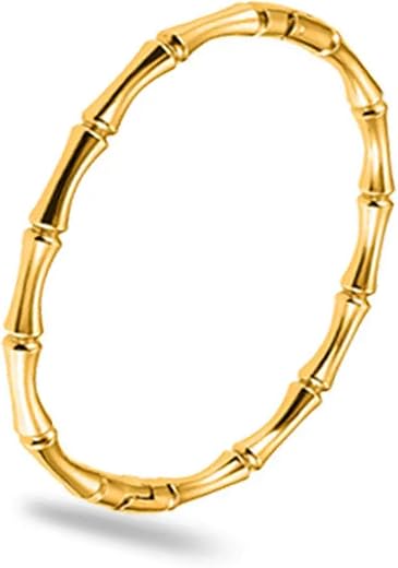 Okos Fashion Jewellery Gold Plated Stainless Steel Delicate Bamboo Style Western Kada For Girls and Women BR1000063GLD