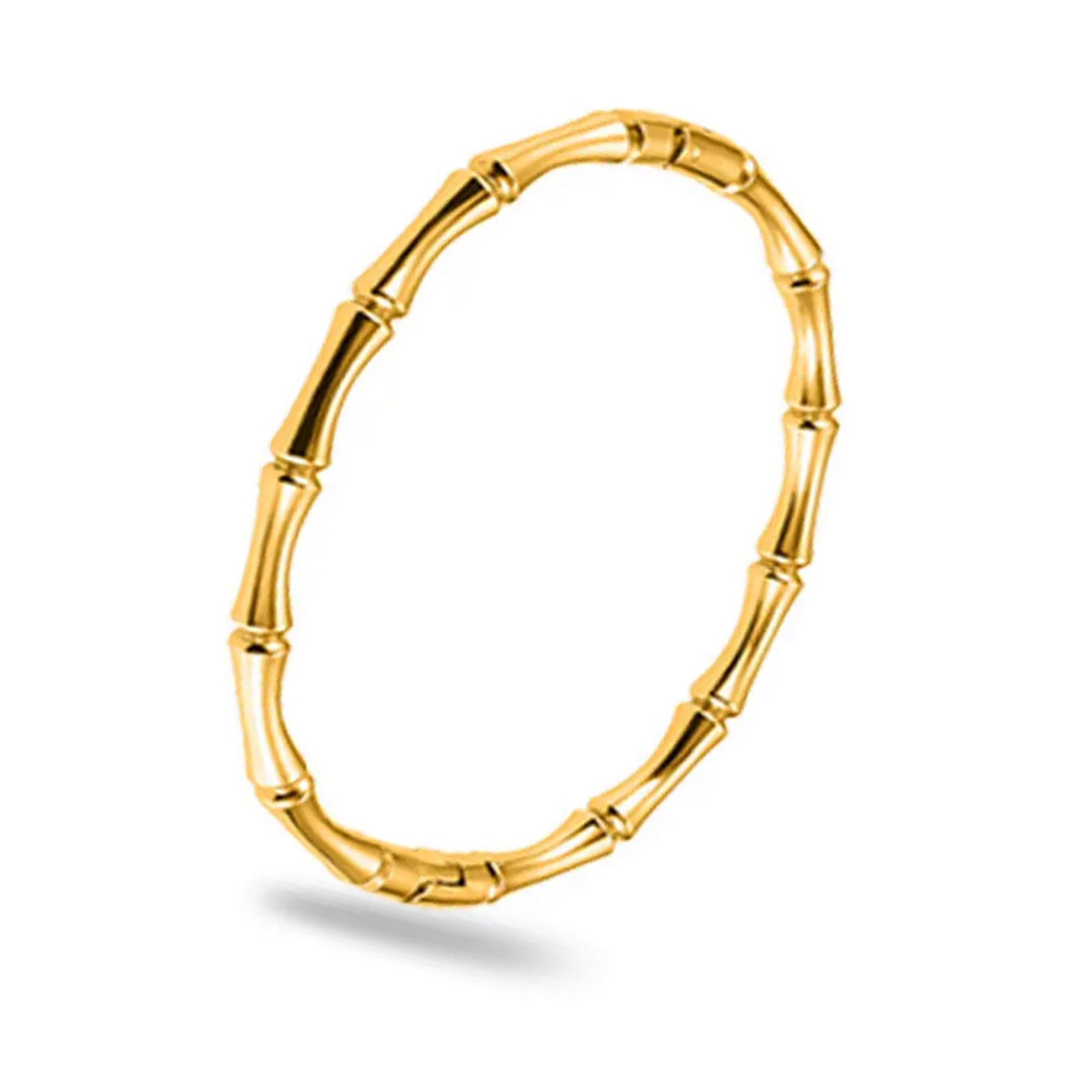 Fashion Jewellery Gold Plated Stainless Steel Delicate Bamboo Style Western Kada For Girls and Women BR1000063GLD-image-10