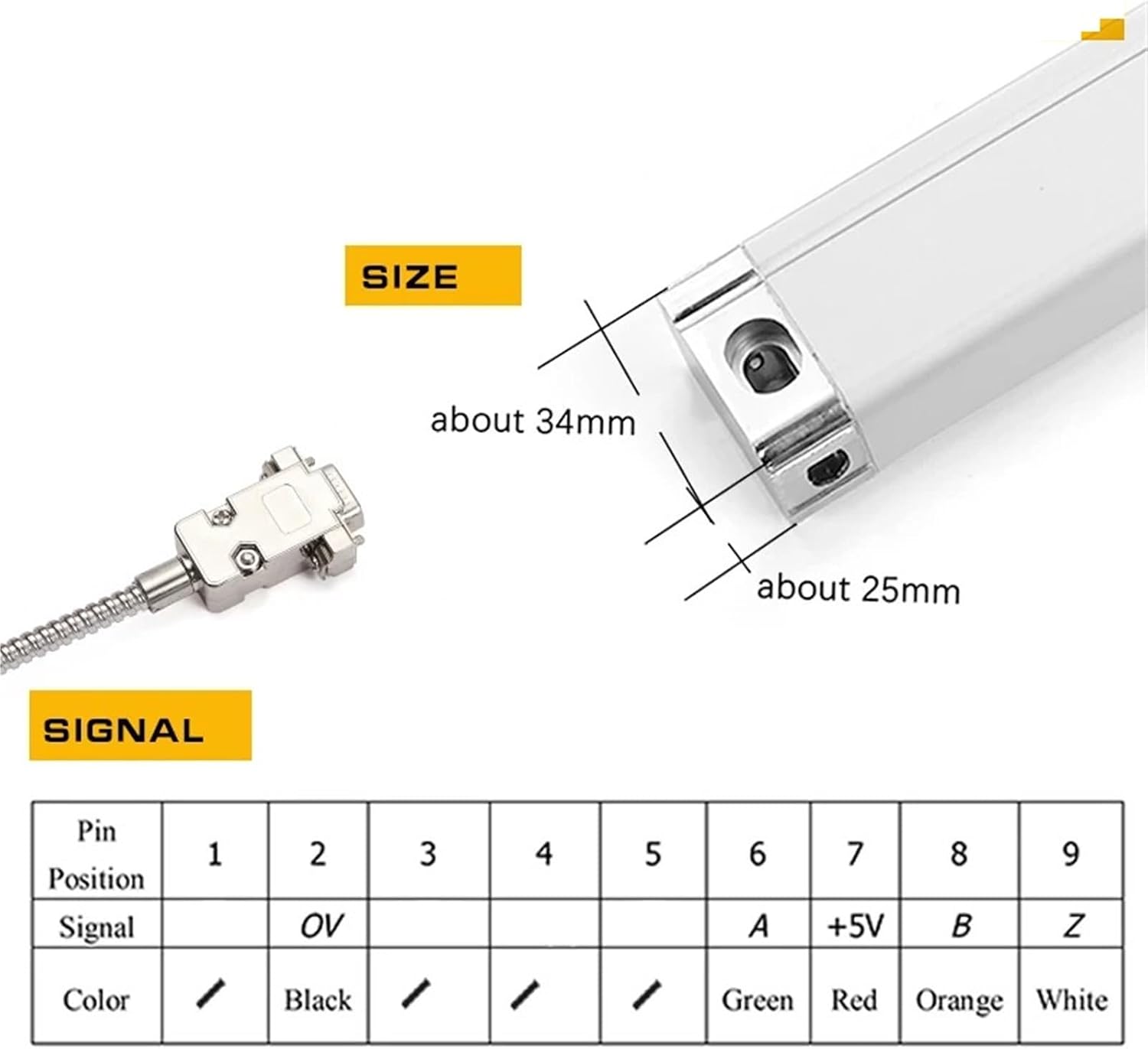 1pcs 0.5μm High Precision Optical Grating Scale Ruler Linear Scale TTL 570mm~1020mm KA-300 0.0005mm(KA-300-570mm-0.5U)