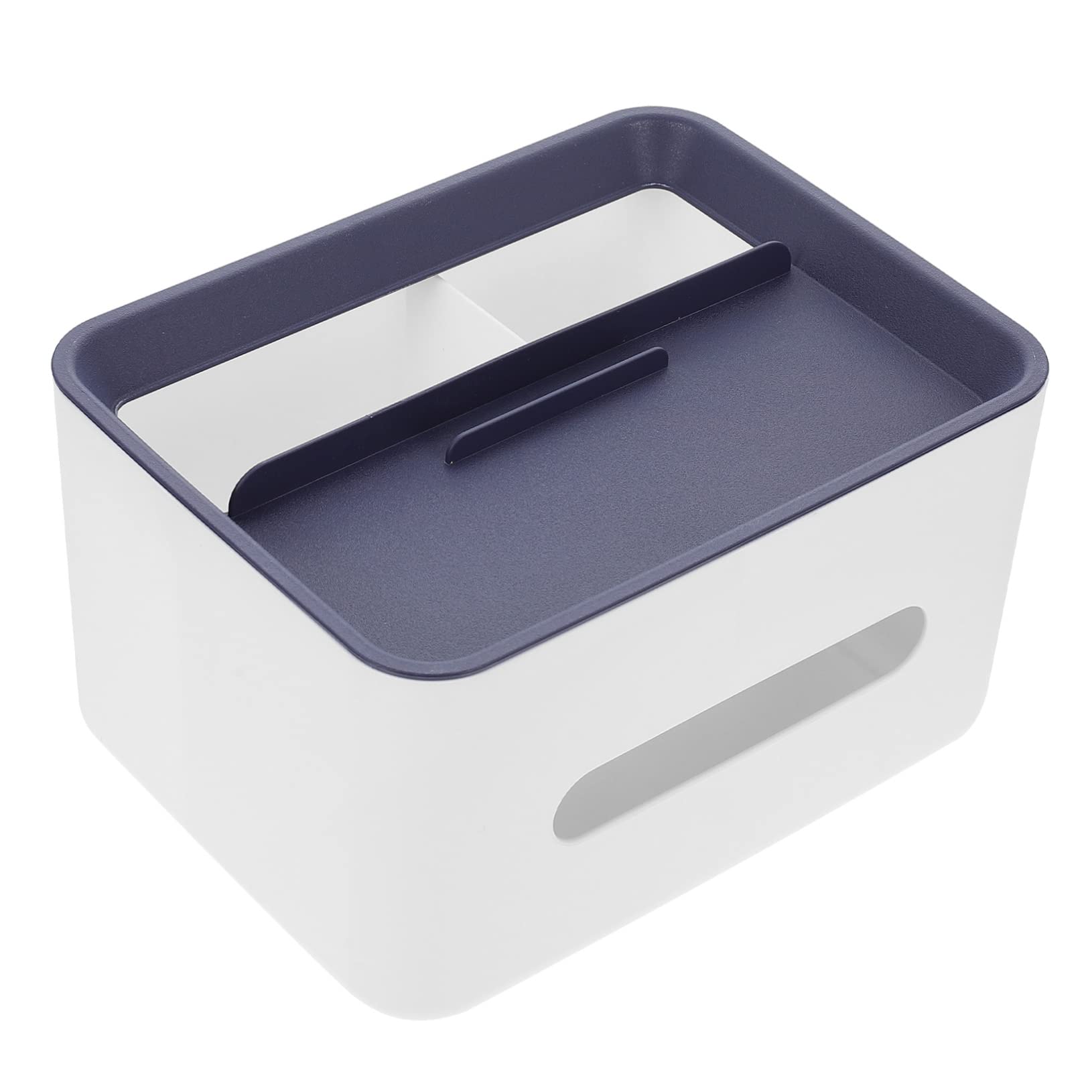 Garneck Tissue Box Storage Holder Desktop Tissue Boxes Remote Large Case Dispenser Sundries Organizer Mounted Tissue Container Tabletop Organiser Organizers Desk Storage Organizer Blue