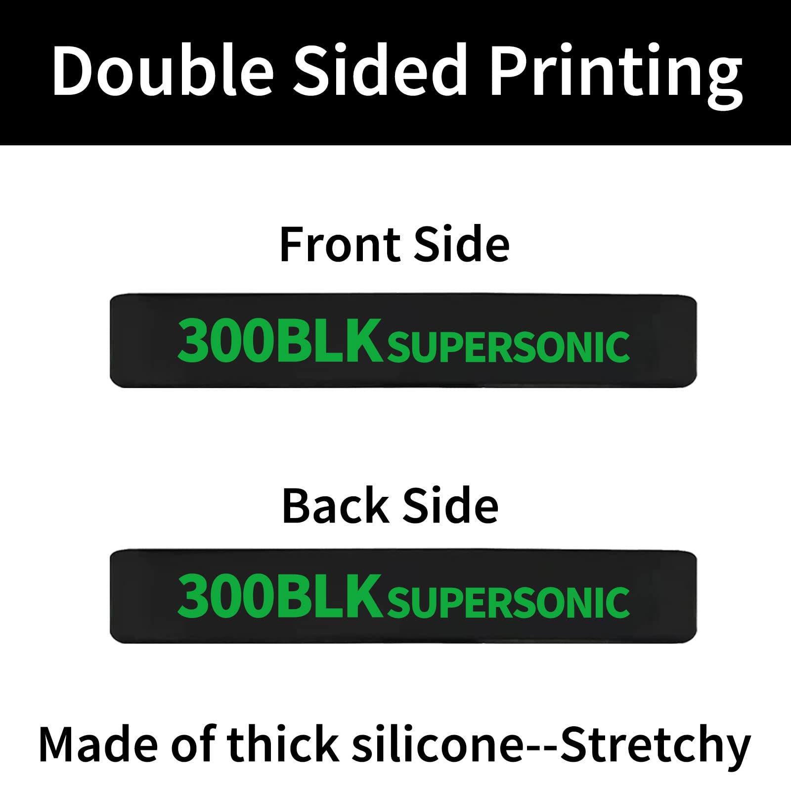 12 Pack Miaozhun 300 BLK Supersonic Magazine Marking Bands .300 Blackout Supersonic Magazine Caliber Identification(Black-Green)